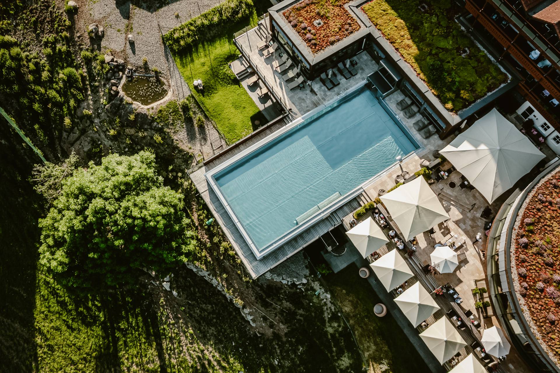 Vogelperspektive Wellnesshotel Bergkristall im Allgäu