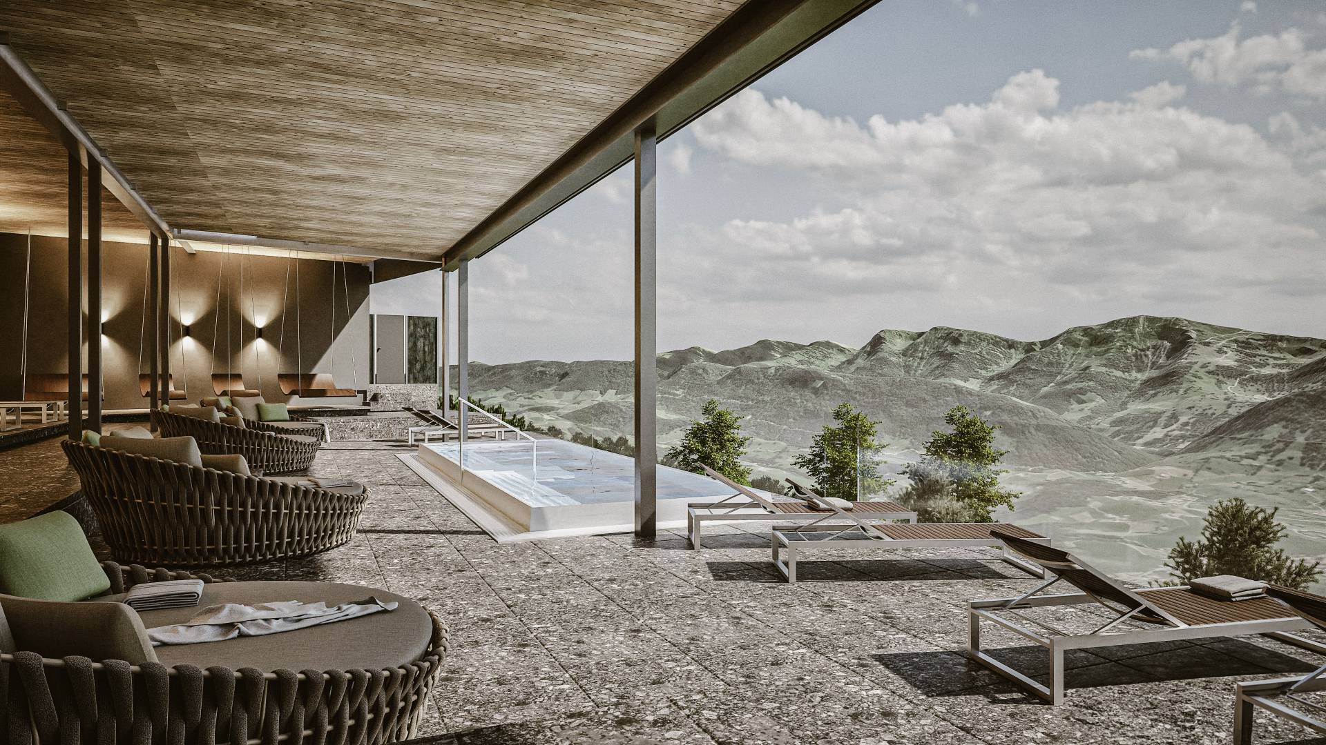 Panorama-Whirlpool im Wellnesshotel Bergkristall im Allgäu