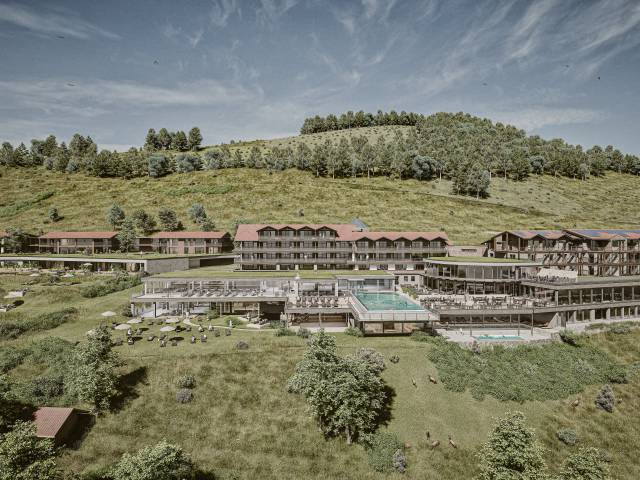 Außenansicht Resort Bergkristall im Allgäu