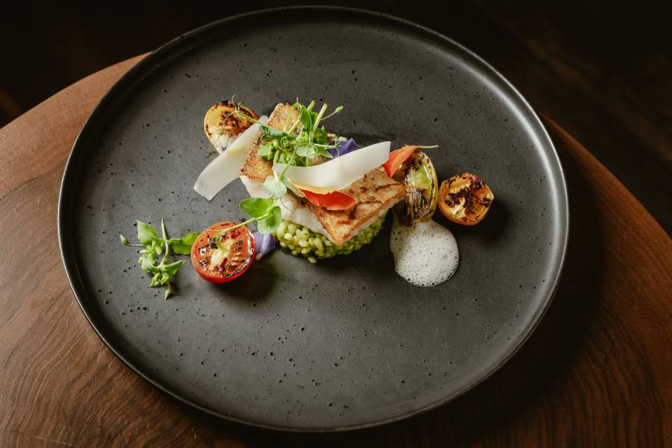 Edel angerichtetes Fischgericht