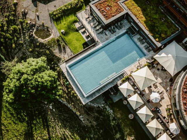 Vogelperspektive Wellnesshotel Bergkristall im Allgäu