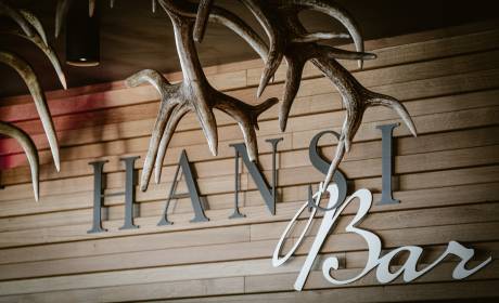 Logo der Hansi Bar an der Wand