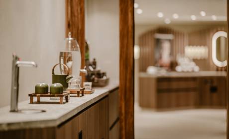 Tee-Ecke im Kristall Spa des Wellnesshotels Bergkristall