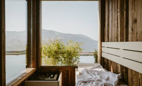 Sauna auf der Terrasse der Seesuite im Bergkristall