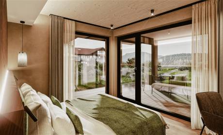 Schlafzimmer der Bergsuite Rendering