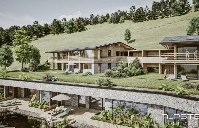 Rendering der neuen Seesuiten im Resort Bergkristall