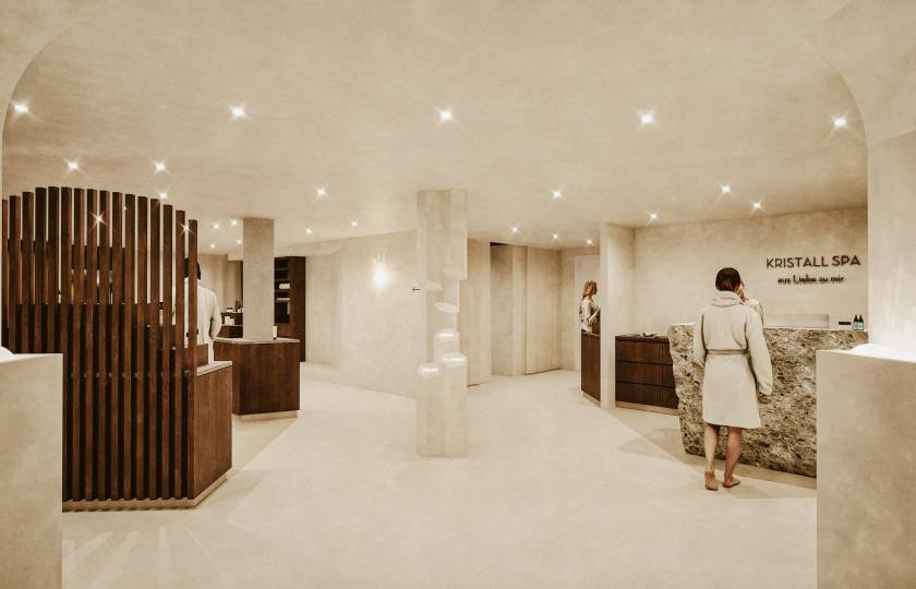 Rendering der neuen SPA-Rezeption im Hotel Bergkristall