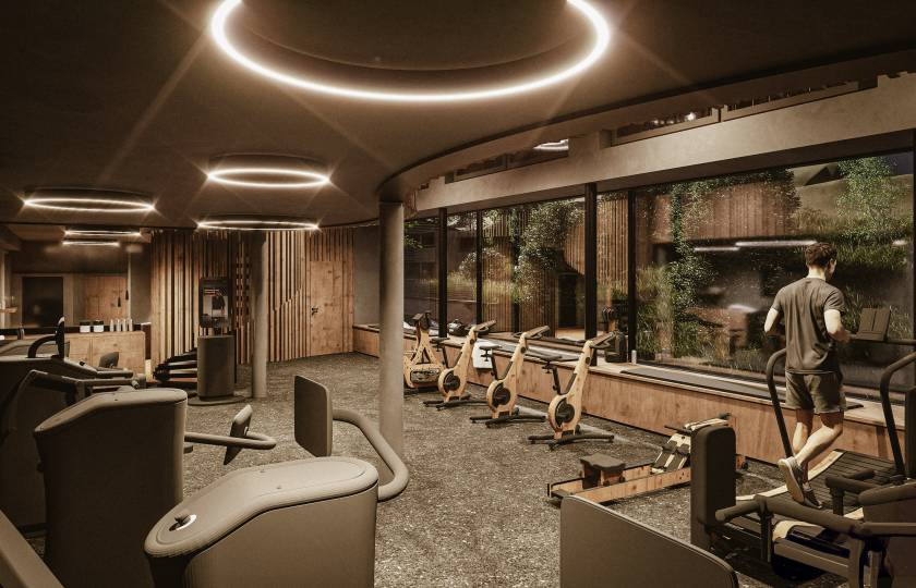 Rendering Fitnessbereich des Resort Bergkristall