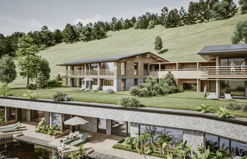 Rendering der neuen Seesuiten im Resort Bergkristall