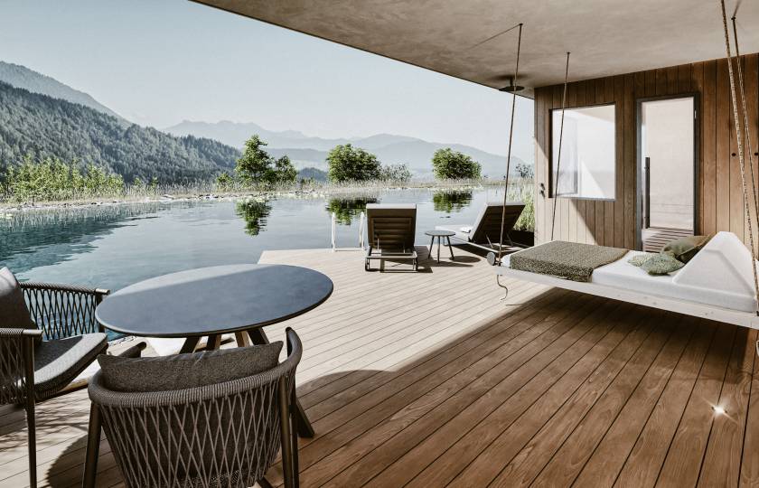 Rendering von Bergkristall Seesuite  mit Terrasse